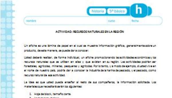 Afiche recursos naturales Afiche recursos naturales