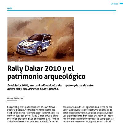 Impacto patrimonial Rally Dakar Impacto patrimonial Rally Dakar