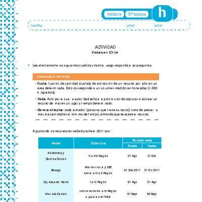 Veda de recursos marinos Veda de recursos marinos