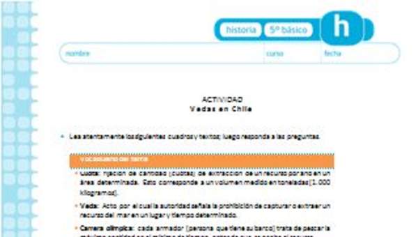 Veda de recursos marinos Veda de recursos marinos