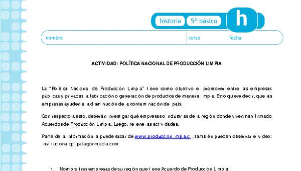 Producción limpia Producción limpia