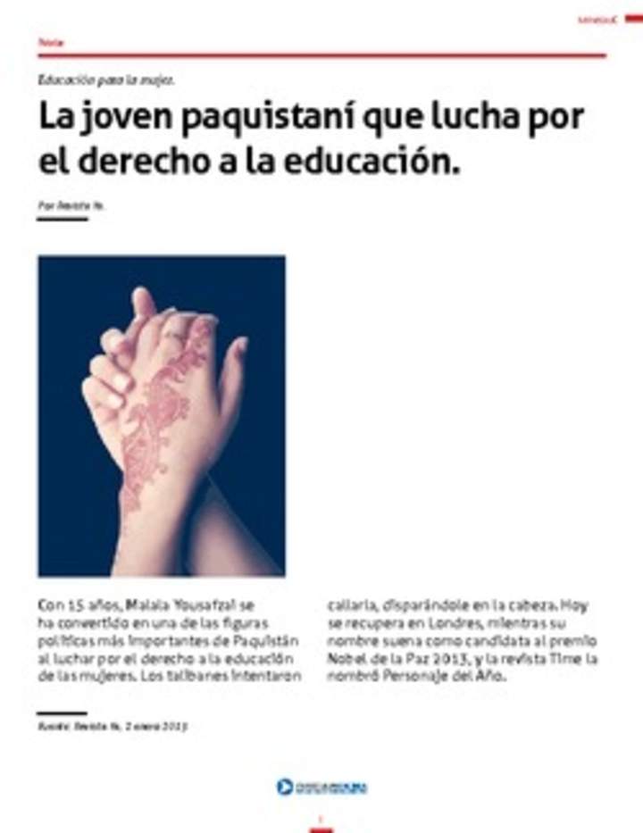 Joven paquistaní que lucha por el derecho a la educación Joven paquistaní que lucha por el derecho a la educación