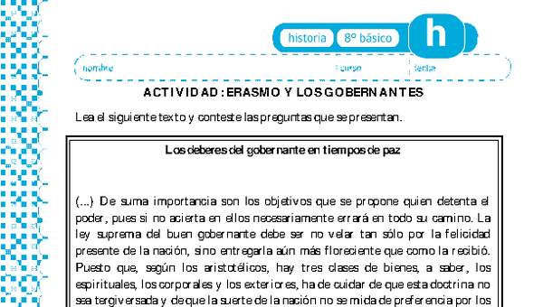 Erasmo y los gobernantes Erasmo y los gobernantes