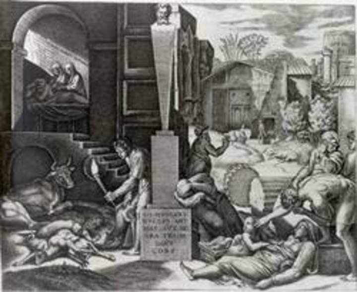 Grabado peste negra Grabado peste negra