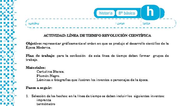 Línea tiempo Revolución Científica Línea tiempo Revolución Científica