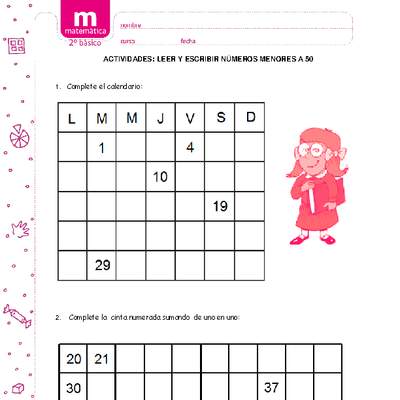Leer y escribir números menores a 50 Leer y escribir números menores a 50