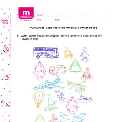 Leer y escribir números menores a 50 b Leer y escribir números menores a 50 b