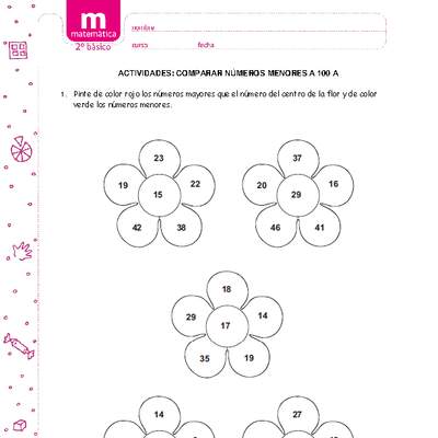 Comparar números menores a 100 a Comparar números menores a 100 a