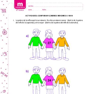 Comparar números menores a 100 b Comparar números menores a 100 b