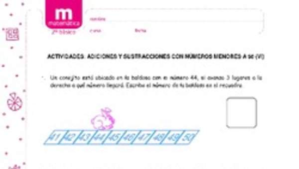 Adiciones y sustracciones con números menores a 50 (VI) Adiciones y sustracciones con números menores a 50 (VI)