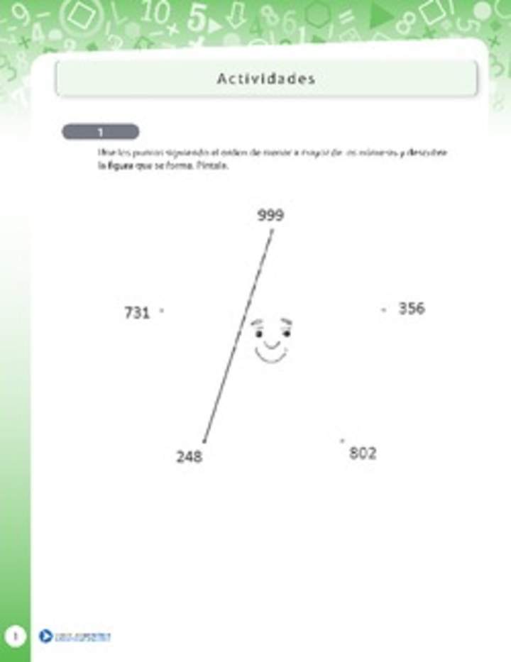 Ordenando números y formando figuras Ordenando números y formando figuras