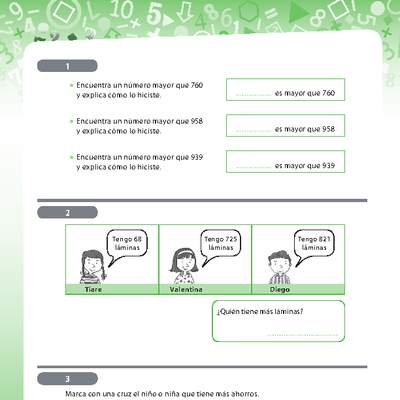 Resolución de problemas que involucra comparación de números 3 Resolución de problemas que involucra comparación de números 3