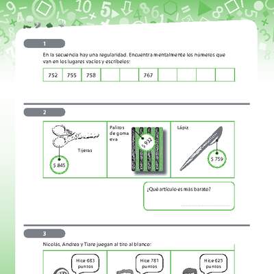 Resolución de problemas que involucra comparación de números 4 Resolución de problemas que involucra comparación de números 4