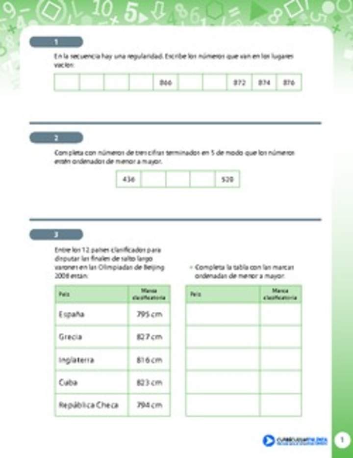 Ordenando números de menor a mayor