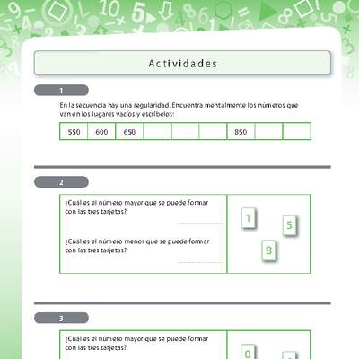 Formando números de tres dígitos con tarjetas Formando números de tres dígitos con tarjetas