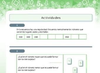 Formando números de tres dígitos con tarjetas Formando números de tres dígitos con tarjetas