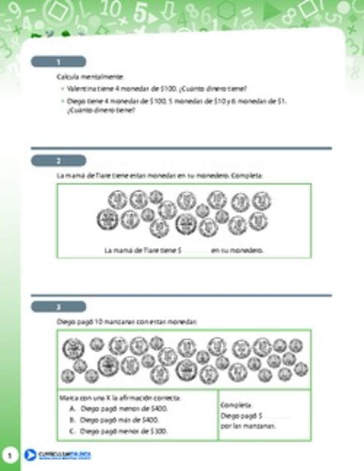 Resolución de problemas que involucra contar o usar dinero 3 Resolución de problemas que involucra contar o usar dinero 3