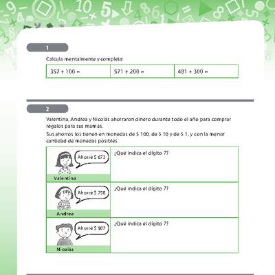 Resolución de problemas que involucra valor posicional y adición y sustracción Resolución de problemas que involucra valor posicional y adición y sustracción