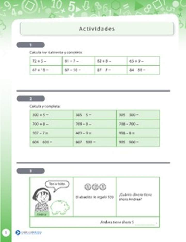 Ejercicios de adición y sustracción de números naturales Ejercicios de adición y sustracción de números naturales