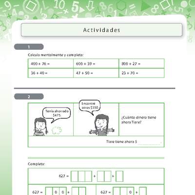Resolución de problemas que involucra adición de números naturales de tres dígitos 2 Resolución de problemas que involucra adición de números naturales de tres dígitos 2