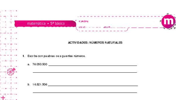 Números naturales Números naturales