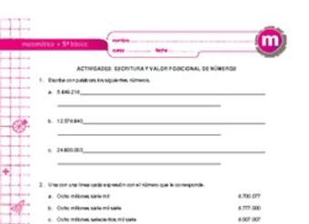 Escritura y valor posicional de números Escritura y valor posicional de números