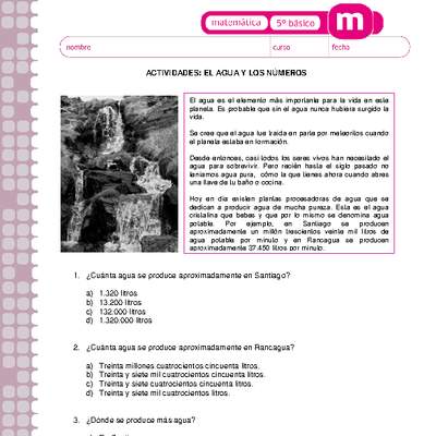 El agua y los números El agua y los números