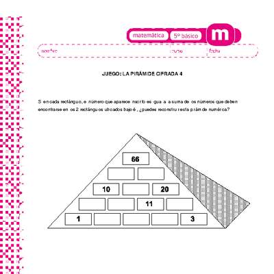 Juego: la pirámide cifrada 4 Juego: la pirámide cifrada 4