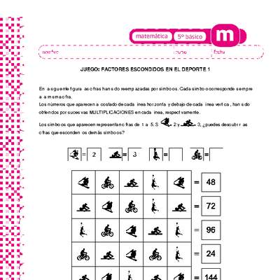 Juego: factores escondidos en el deporte 1 Juego: factores escondidos en el deporte 1