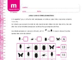 Juego: suma de símbolos insectos 1 Juego: suma de símbolos insectos 1