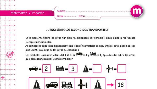 Juego: símbolos escondidos transporte 2 Juego: símbolos escondidos transporte 2