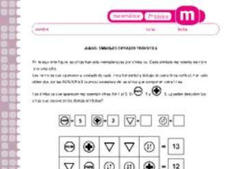 Juego: símbolos cifrados tránsito 2 Juego: símbolos cifrados tránsito 2