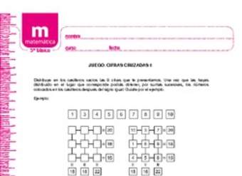 Juego: cifras cruzadas 1 Juego: cifras cruzadas 1