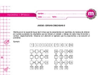 Juego: cifras cruzadas 3 Juego: cifras cruzadas 3