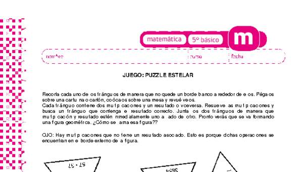 Juego: puzzle estelar Juego: puzzle estelar