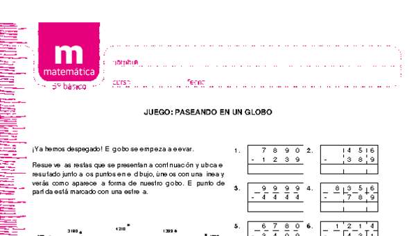 Juego: paseando en un globo Juego: paseando en un globo