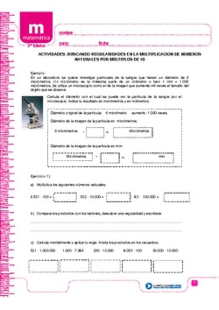 Buscando regularidades en la multiplicacion de números naturales por múltiplos de 10 Buscando regularidades en la multiplicacion de números naturales por múltiplos de 10