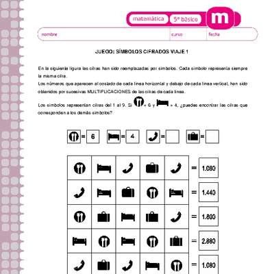 Juego: símbolos cifrados viaje 1 Juego: símbolos cifrados viaje 1