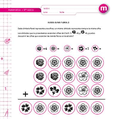 Juego: suma floral 2 Juego: suma floral 2