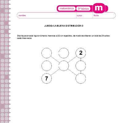 Juego: la buena distribución 2 Juego: la buena distribución 2