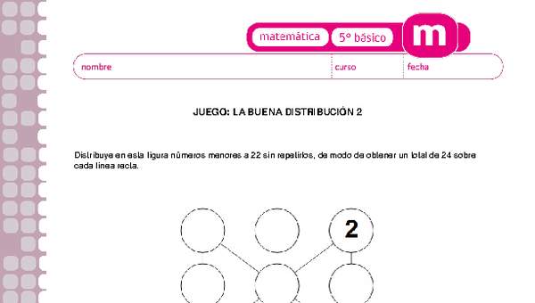 Juego: la buena distribución 2 Juego: la buena distribución 2