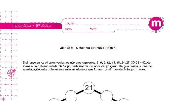 Juego: la buena repartición 1 Juego: la buena repartición 1