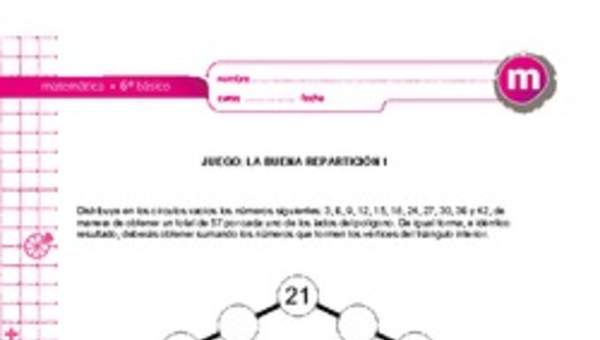 Juego: la buena repartición 1 Juego: la buena repartición 1