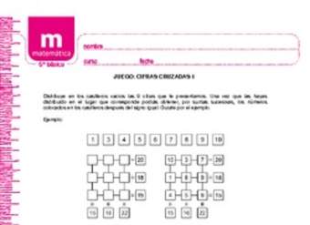 Juego: cifras cruzadas 1 Juego: cifras cruzadas 1