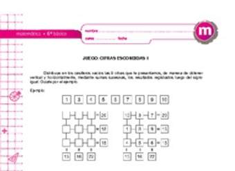 Juego: cifras escondidas 1 Juego: cifras escondidas 1