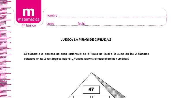 Juego: la pirámide cifrada 2 Juego: la pirámide cifrada 2