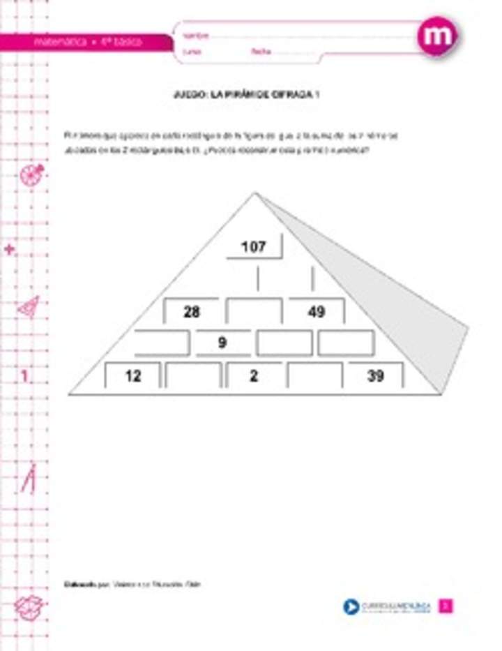 Juego: la pirámide cifrada 1 Juego: la pirámide cifrada 1