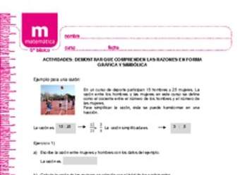 Demostrar que comprenden las razones en forma gráfica y simbólica Demostrar que comprenden las razones en forma gráfica y simbólica