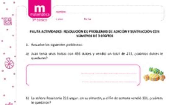 Resolución de problemas de adición y sustracción con números de 3 dígitos Resolución de problemas de adición y sustracción con números de 3 dígitos
