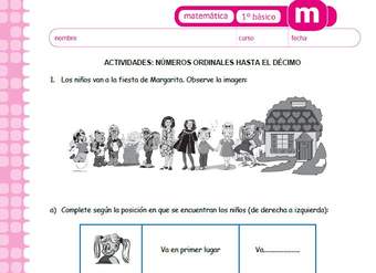 Números ordinales hasta el décimo Números ordinales hasta el décimo